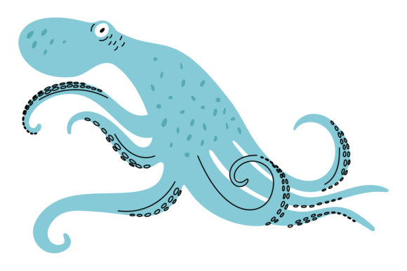 Download Sea Kraken. Cute Mollusk Twisted Long Li - Mollusk Collection