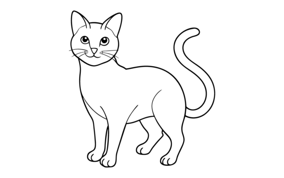 Download Cute Cat Line Art Drawing Coloring Page - Cat line art Collection