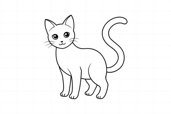 Download Cute Cat Line Art Illustration - Cat line art Collection