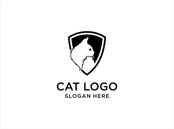 Download Cat Head in Shield Logo Design Template - Premium Bundle
