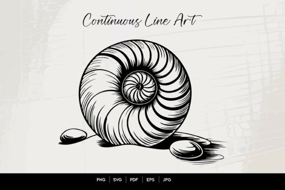 Download Nautilus Shell Line Art Illustration - Premium Resources