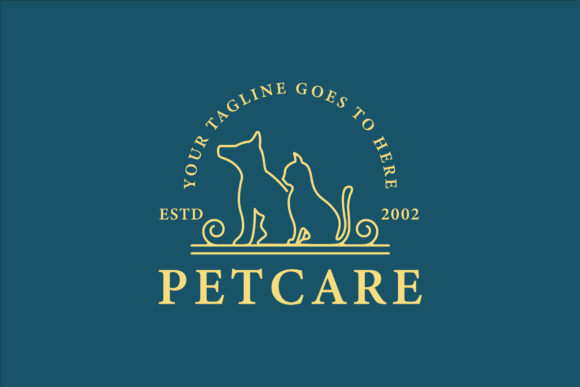 Download Dog and Cat Line Art Simple Logo Vector - Cat line art Collection