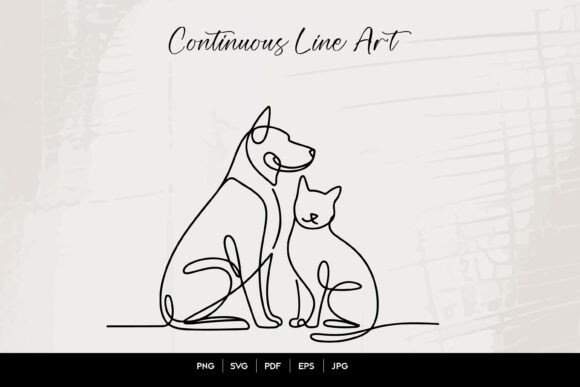 Download Dog and Cat Line Art - Cat line art Collection