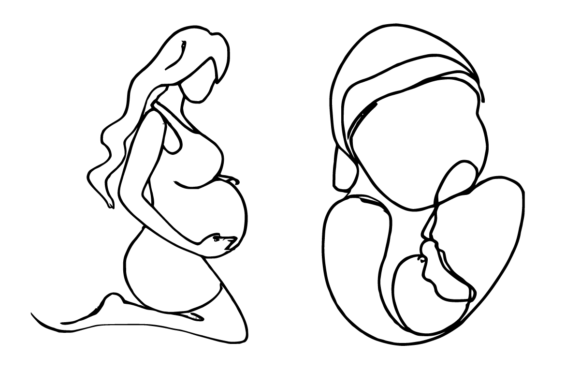 Download Mom and Baby Line Art Clipart - Baby line art Collection