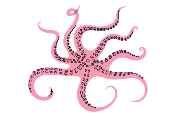 Download Octopus Pink. Cute Mollusk Twisted Long - Mollusk Collection
